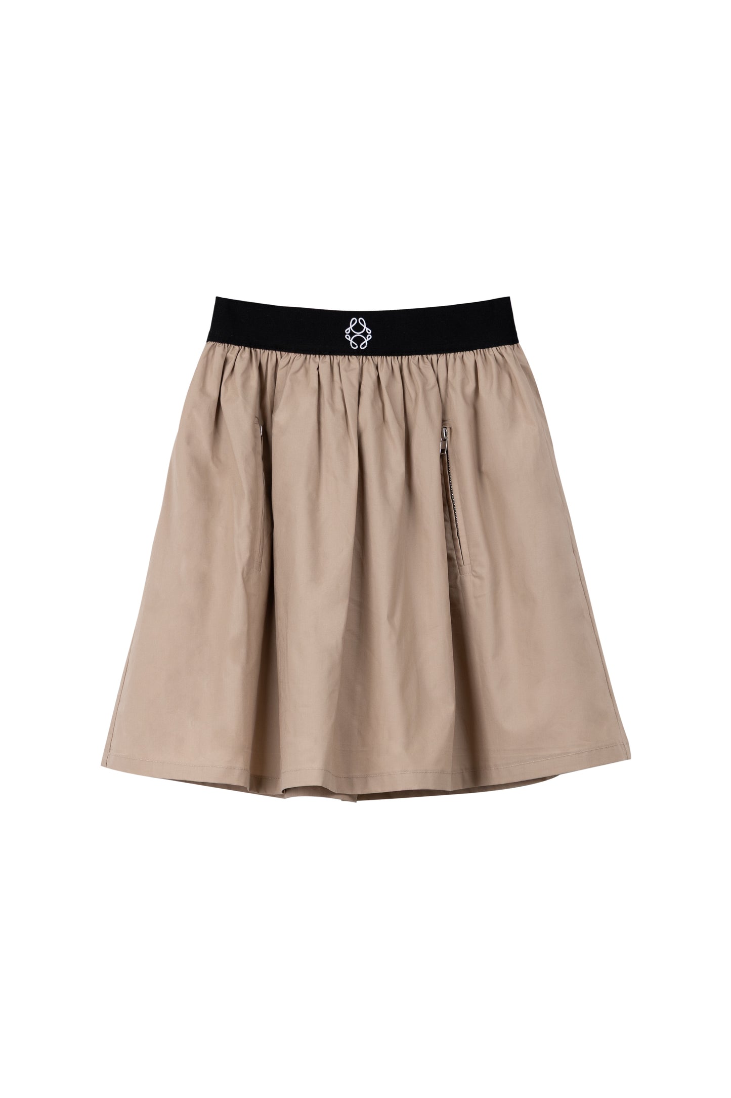 COTTIER TAUPE CONTRAST TRIM FLARE SKIRT