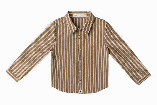 COTTIER MUSTARD STRIPED BUTTON DOWN SHIRT