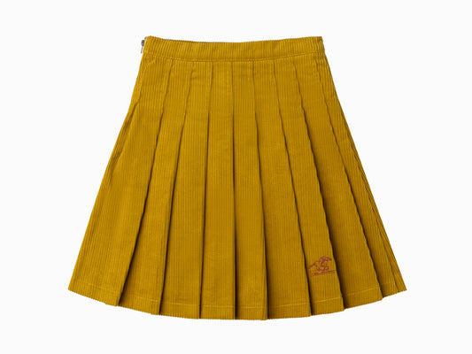 COTTIER MUSTARD CORDUROY PLEAT SKIRT