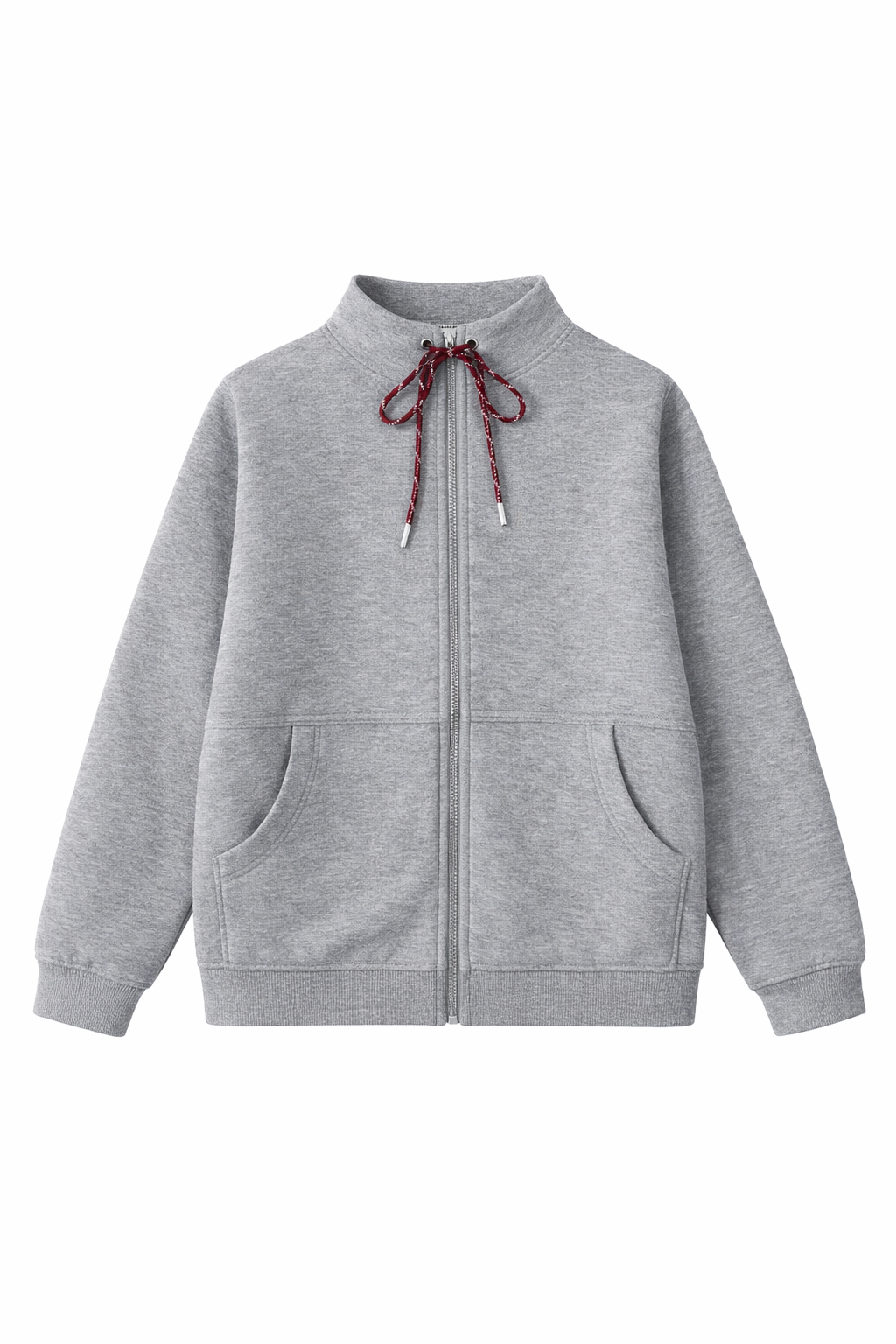 COTTIER HEATHER GREY ZIPPER SWEATSHIRT