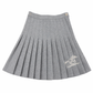 COTTIER HEATHER GREY DROP WAIST PLEAT SKIRT
