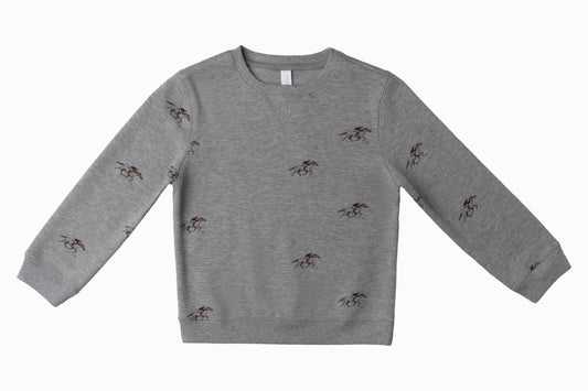 COTTIER LIGHT GREY HORSE PRINT SWEATSHIRT