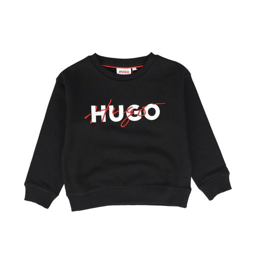 HUGO BLACK WHITE RED LOGO SWEATSHIRT