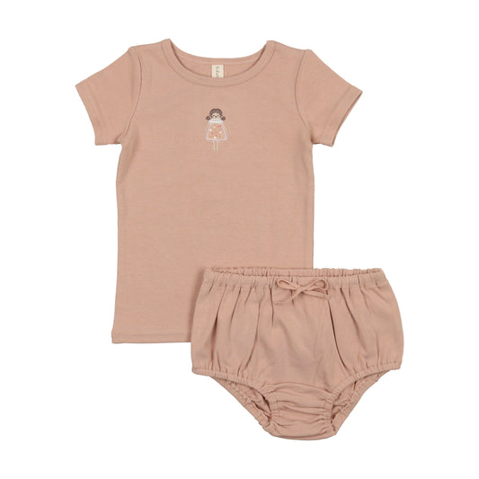LILETTE PINK DOLL EMBROIDERED BLOOMER SET