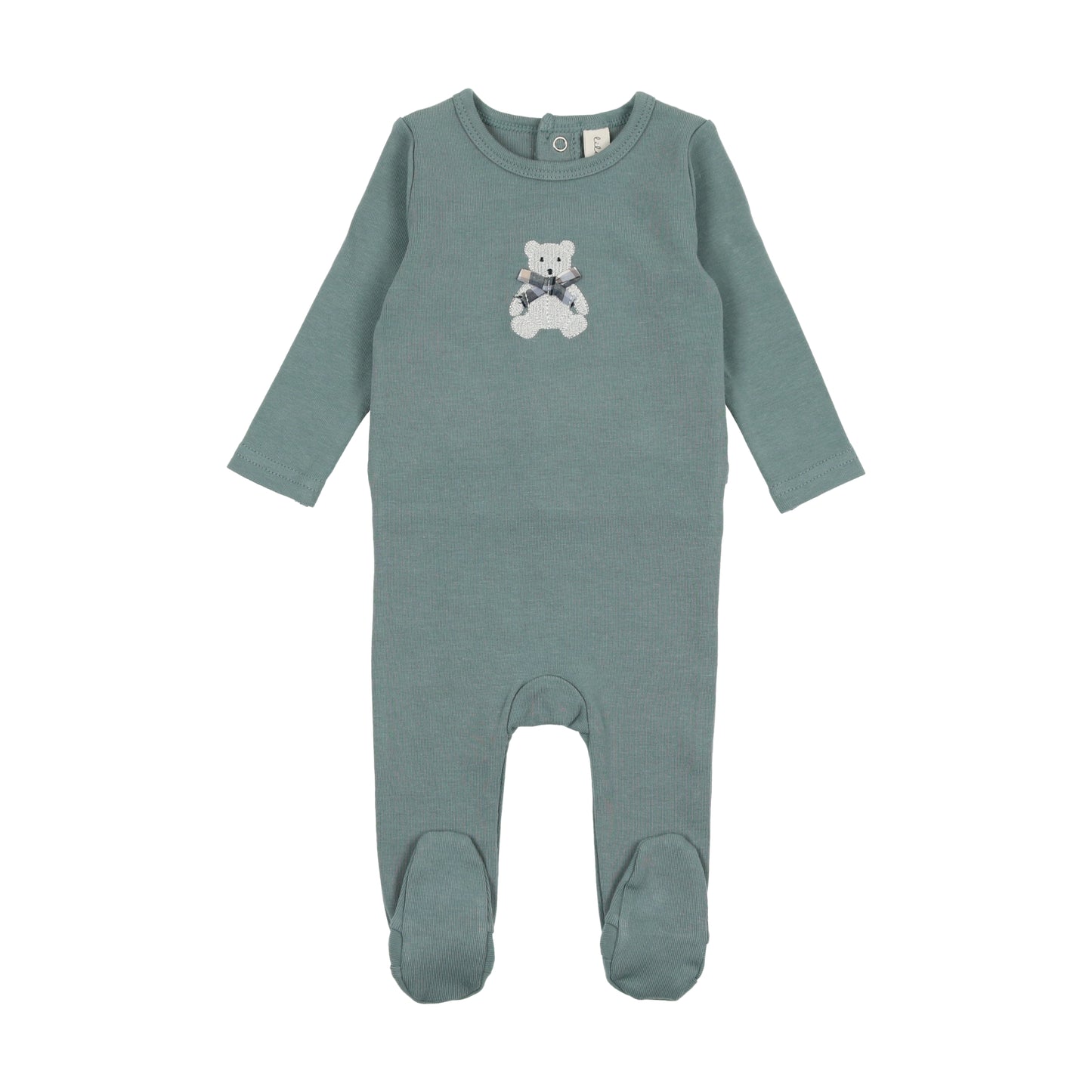 LILETTE BLUE BEAR EMBROIDERED FOOTIE