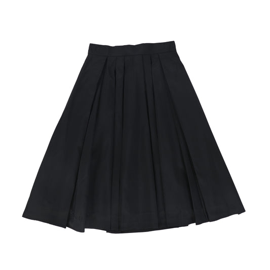 ELISABETTA FRANCHI BLACK TAFFETA PLEAT SKIRT