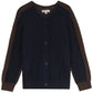 MANN NAVY TWO TONE ARGYLE CABLE KNIT CARDIGAN