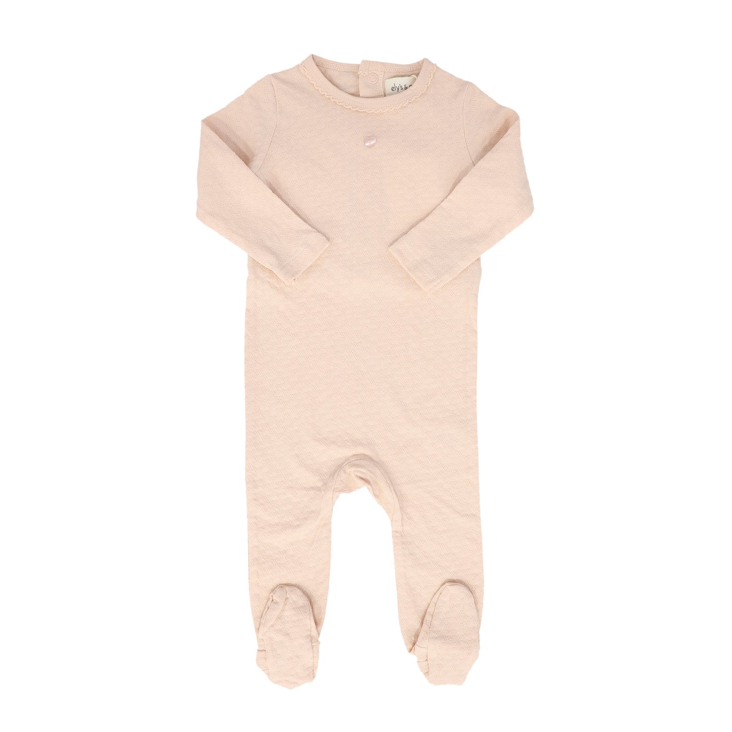 ELY'S & CO PINK POINTELLE HEART FOOTIE