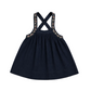 MADELEINE DARK BLUE DENIM EMBROIDERED FLORAL PINAFORE DRESS