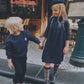 MADELEINE DARK BLUE DENIM EMBROIDERED FLORAL PINAFORE DRESS