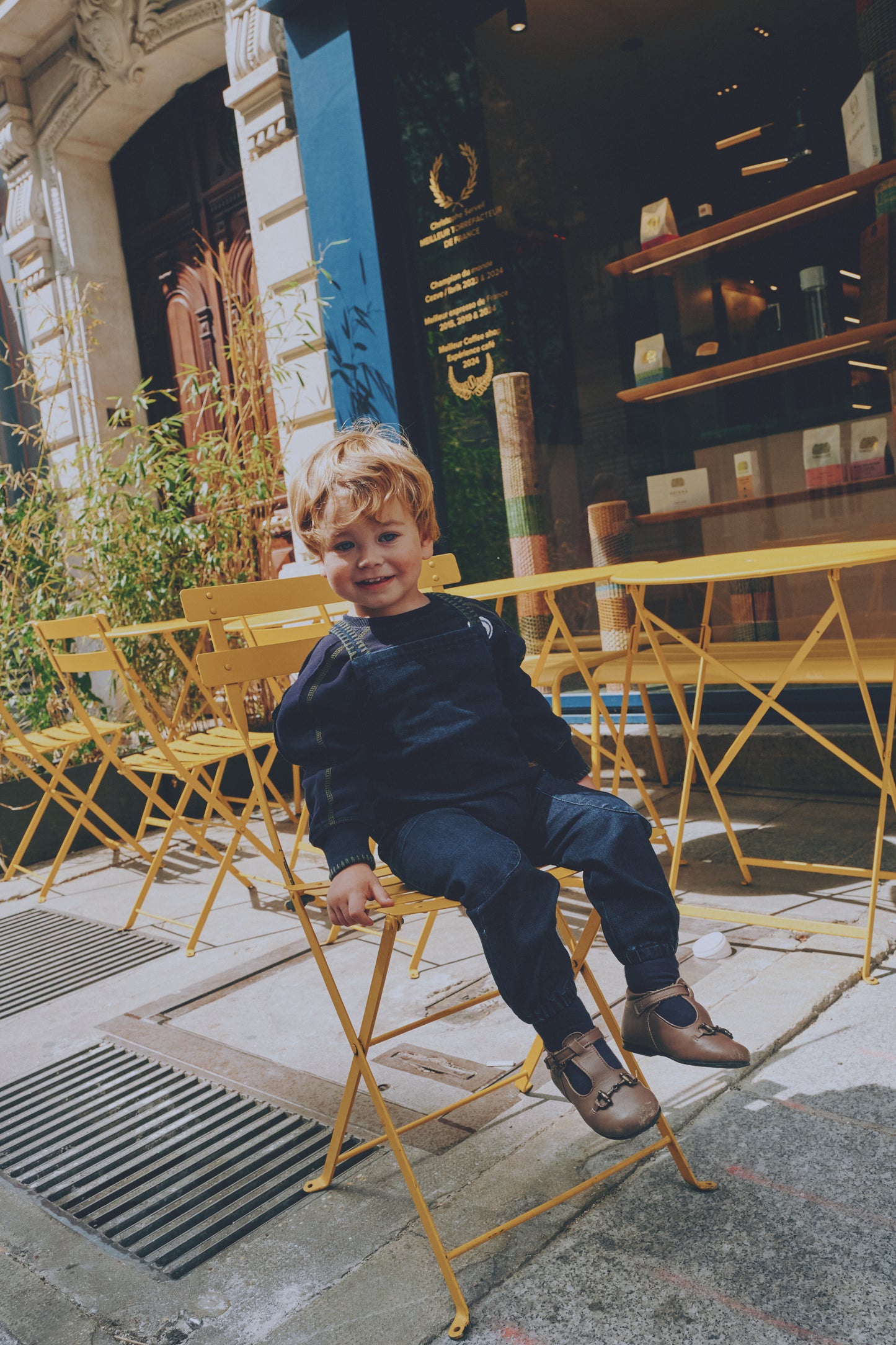 MADELEINE DARK BLUE DENIM POCKET OVERALLS