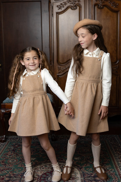 ELLE RAE CAMEL WOOL DRESS