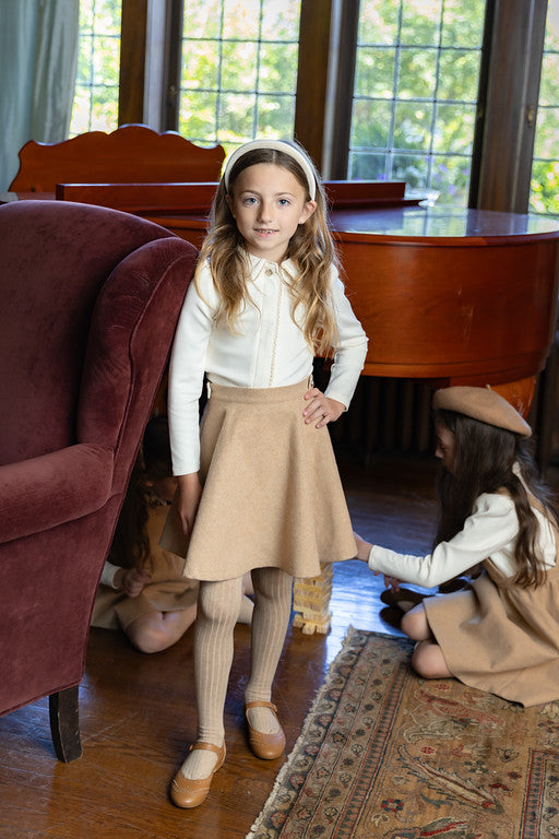 ELLE RAE CAMEL WOOL SKIRT