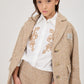 ERMANO SCERVINO WHITE EMBROIDERED FLORAL BUTTON DOWN SHIRT