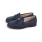 CAMILLE KIDS NAVY PLAID TRIM POLO BEAR LOAFERS