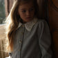 LRDM PETITS GREY LACE SCALLOP COLLAR BLOUSE