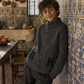 RETRO KID CHARCOAL POCKET LOGO KNIT SWEATER