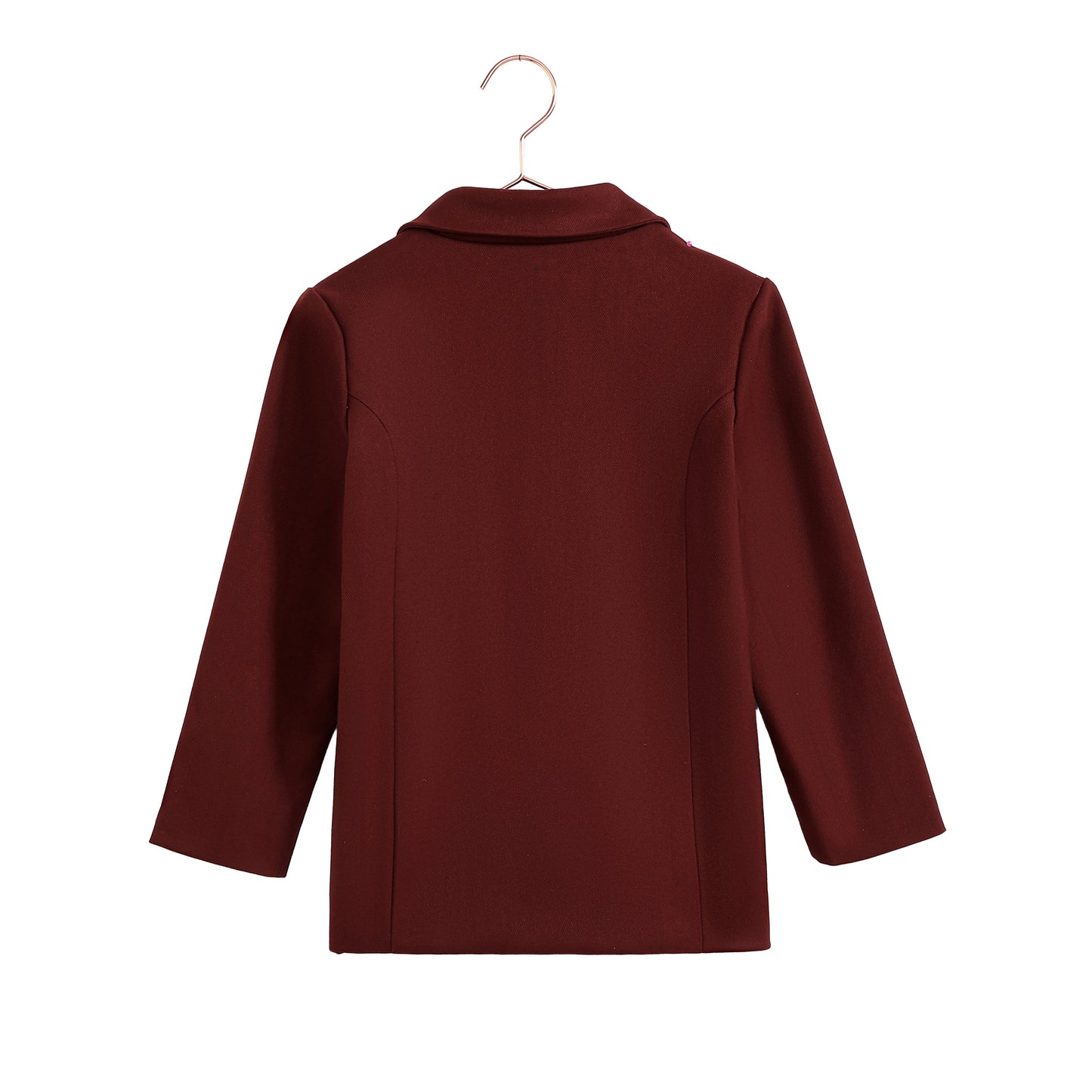 RETRO KID BURGUNDY BUTTON BLAZER