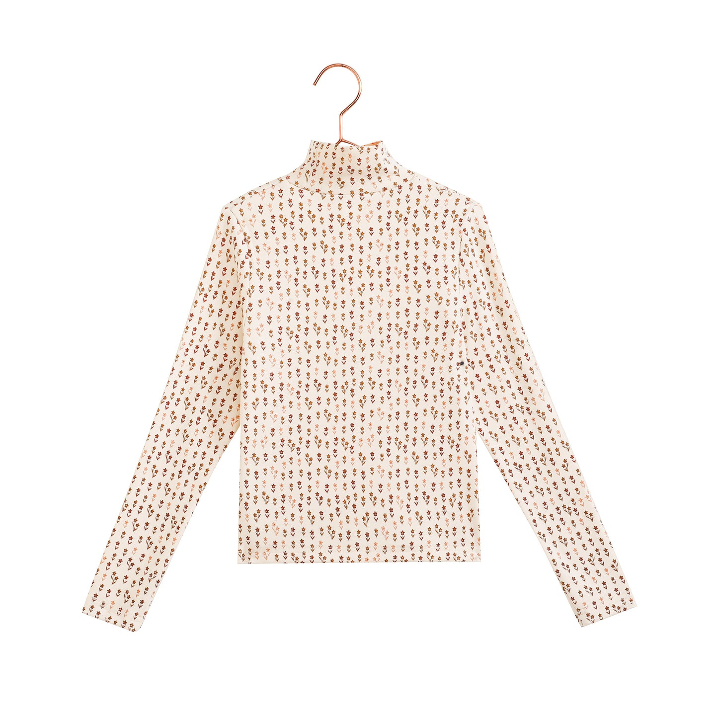 RETRO KID FLORAL PRINT TURTLENECK TOP