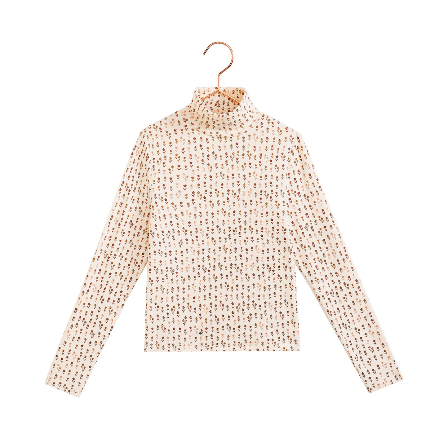 RETRO KID FLORAL PRINT TURTLENECK TOP