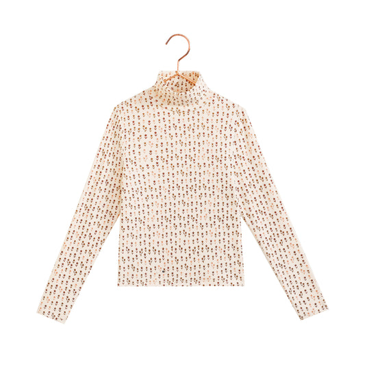 RETRO KID FLORAL PRINT TURTLENECK TOP