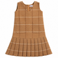 MODE AVANT CAMEL PLAID DROP WAIST PLEATED WOOL JUMPER