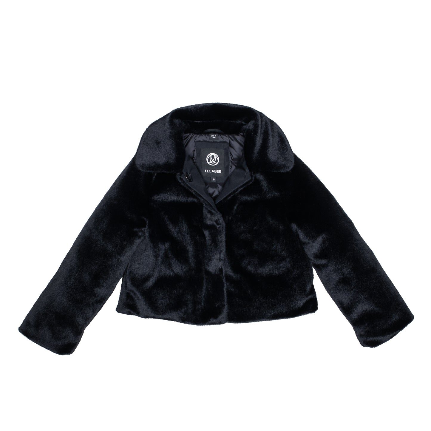 ELLABEE BLACK FUR COLLAR COAT