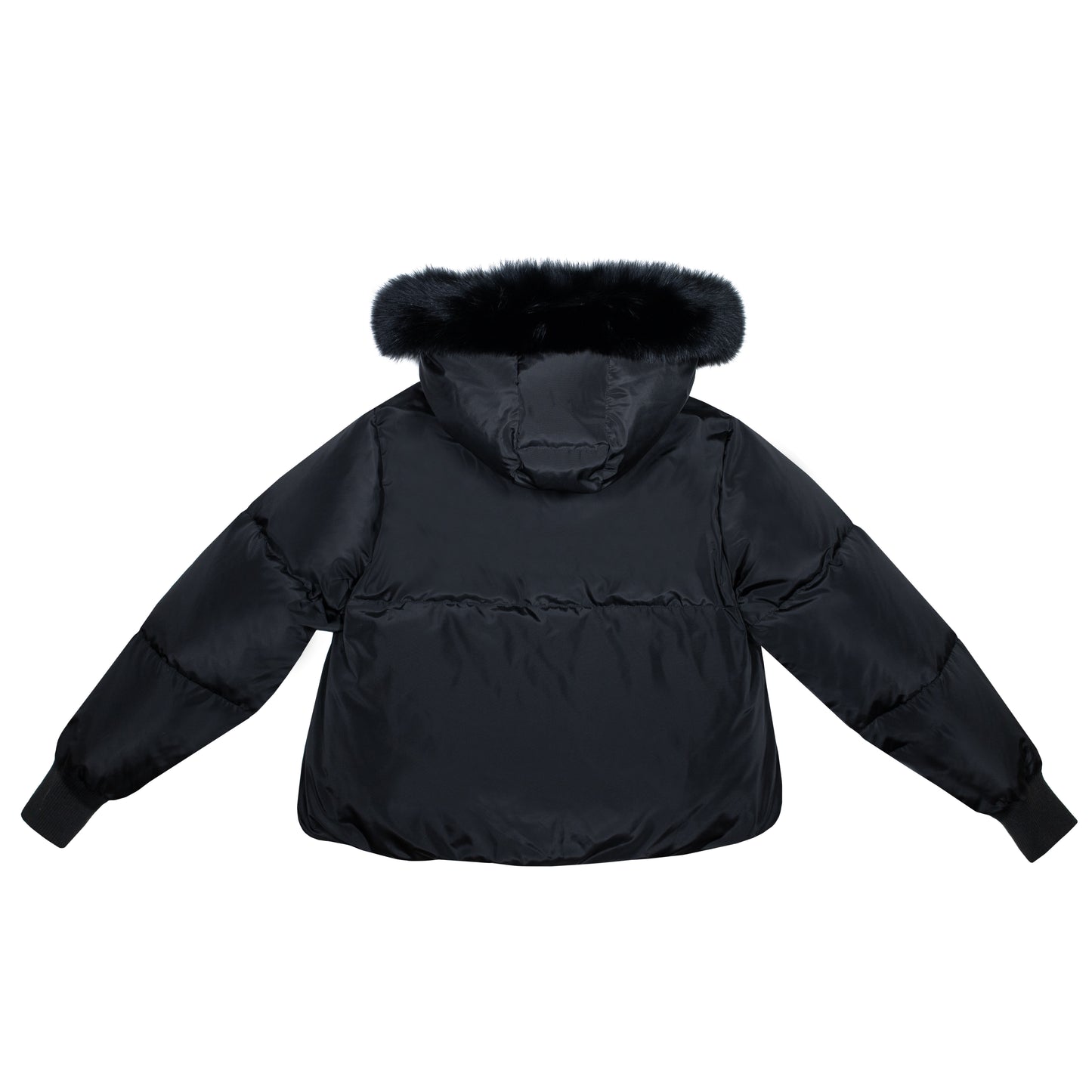 ELLABEE BLACK ZIPPER PUFFER COAT