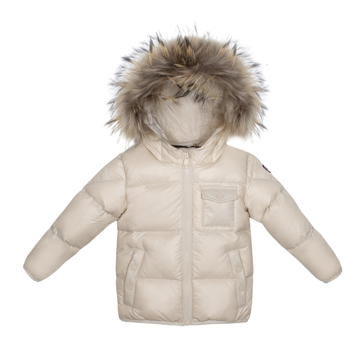 ELLABEE BEIGE FUR TRIM POCKET COAT