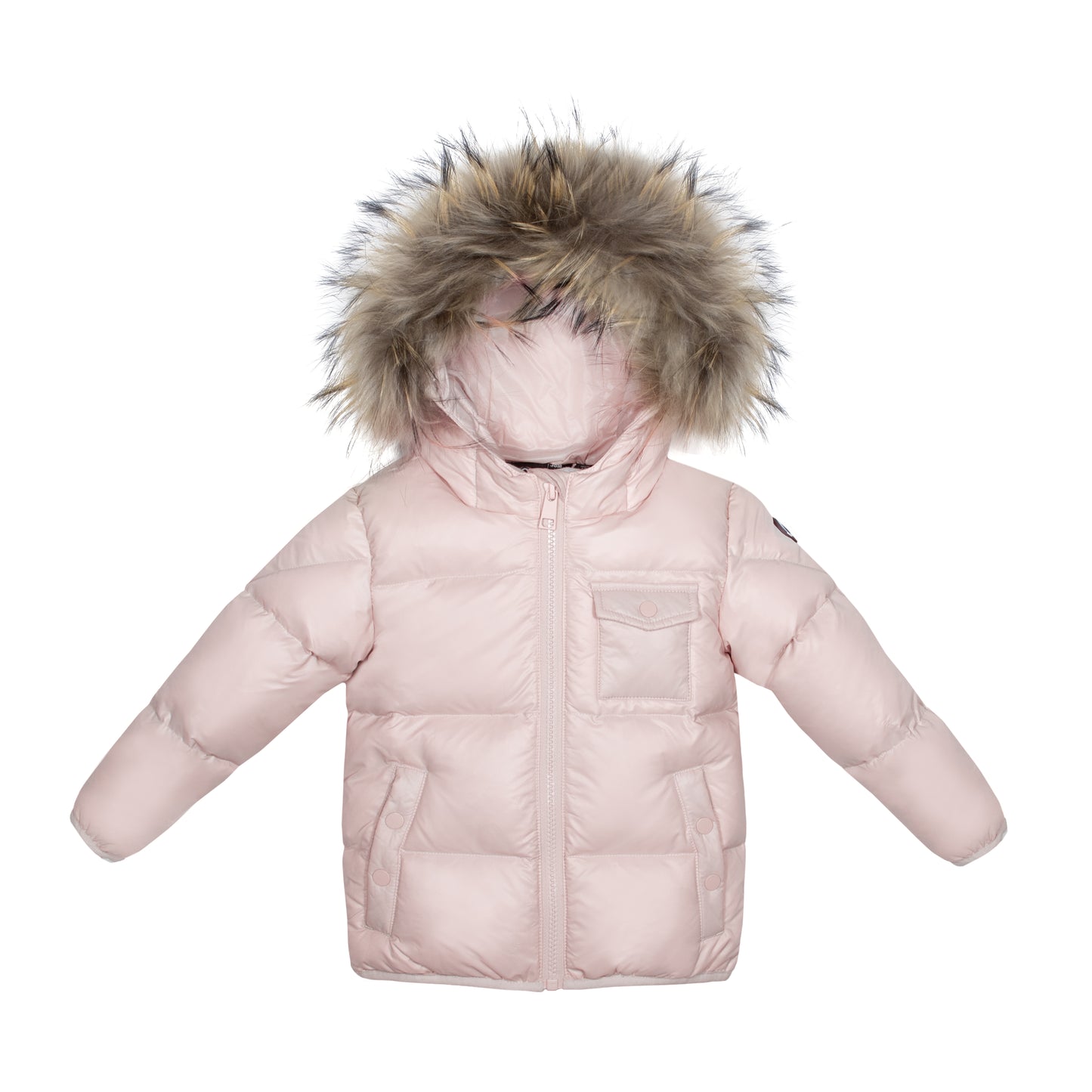 ELLABEE PINK FUR TRIM POCKET COAT