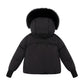 ELLABEE BLACK/BLACK FUR TRIM PUFFER COAT