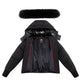 ELLABEE BLACK/BLACK FUR TRIM PUFFER COAT