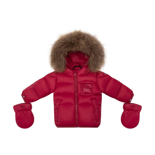 ELLABEE RASBERRY FUR TRIM PUFFER COAT