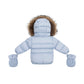 ELLABEE LIGHT BLUE FUR TRIM PUFFER COAT