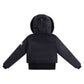 ELLABEE BLACK CANVAS POMPOM COAT
