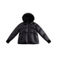 ELLABEE BLACK KNIT TRIM PUFFER COAT