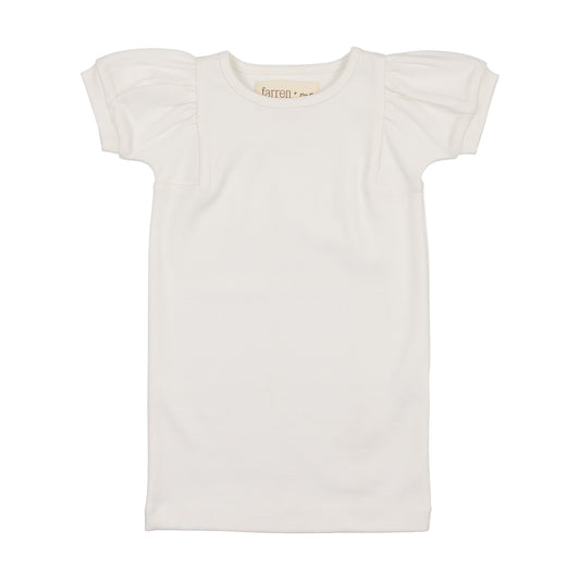 FARREN + ME CREAM PUFF SLEEVE SS T-SHIRT