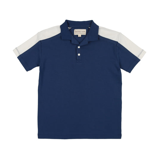 FARREN + ME NAVY/ECRU TENNIS POLO SHIRT