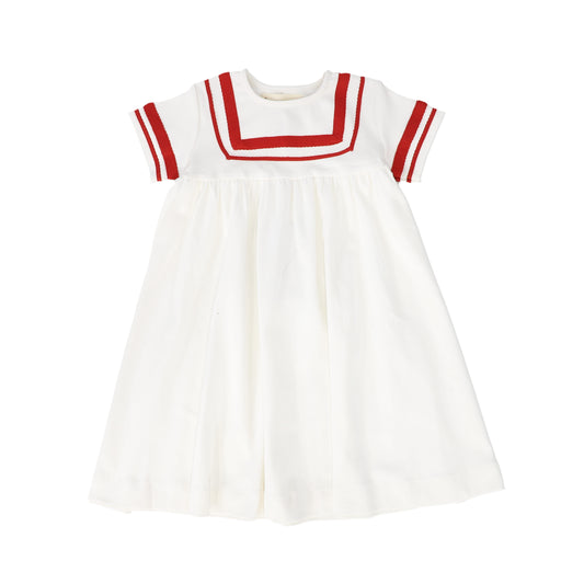 FARREN + ME ECRU/RED TENNIS SAILOR SS DRESS