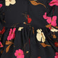 CHRISTINA ROHDE BLACK FLORAL PRINT WAISTED DRESS