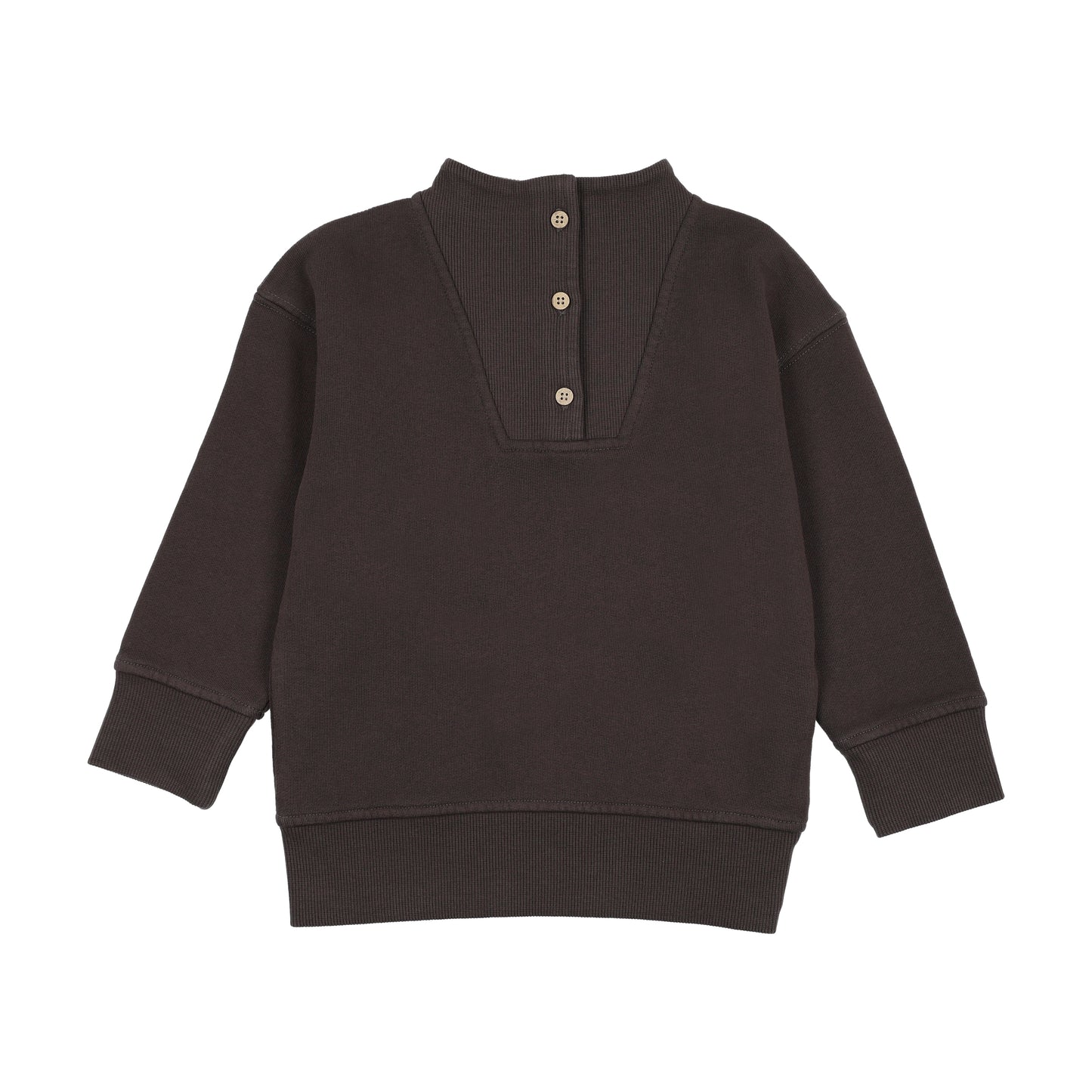 FARREN + ME BLACK WASHED BUTTON SWEATSHIRT