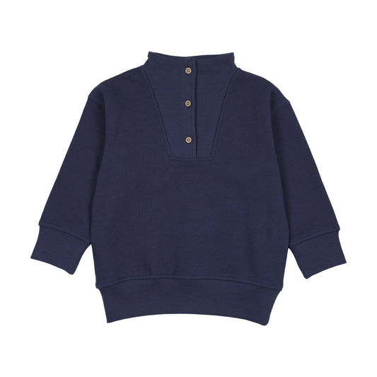 FARREN + ME BLUE WASHED BUTTON SWEATSHIRT
