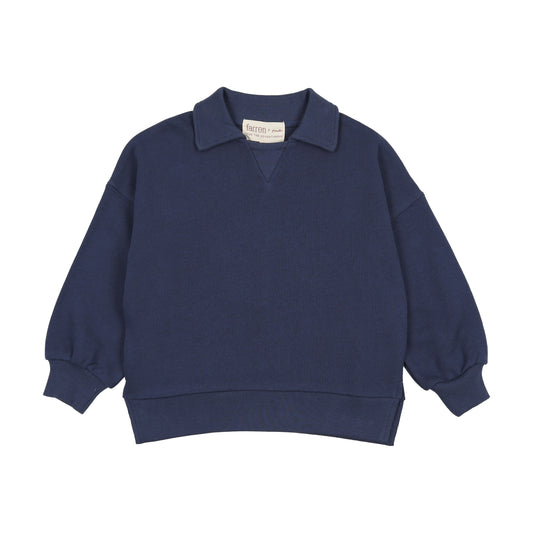 FARREN + ME BLUE WASHED POLO SWEATSHIRT