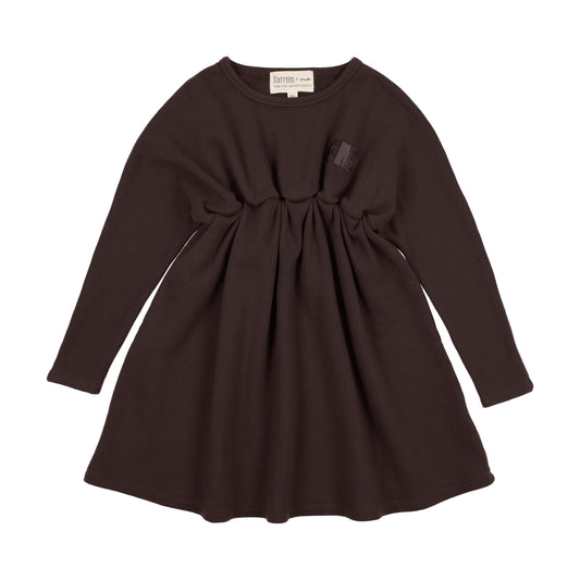 FARREN + ME BLACK WASHED PUFF SLEEVE DRESS