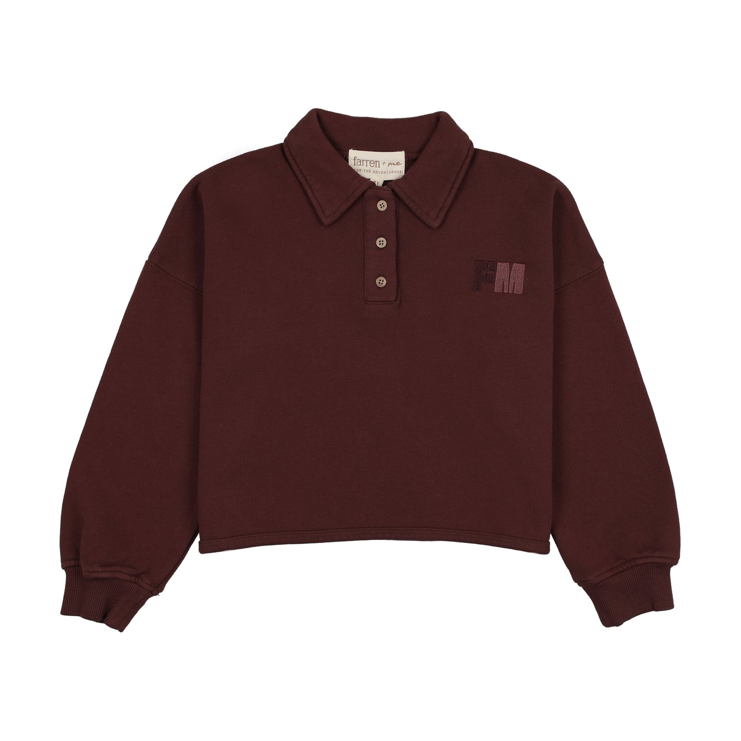 FARREN + ME BURGUNDY WASHED SWING POLO