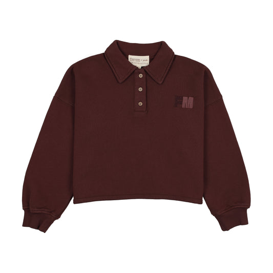 FARREN + ME BURGUNDY WASHED SWING POLO