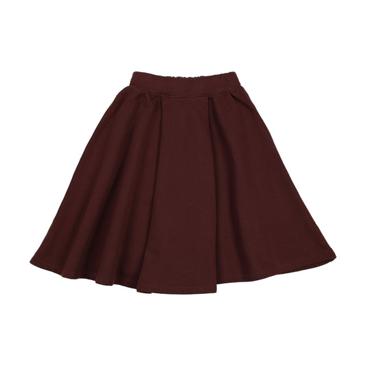FARREN + ME BURGUNDY WASHED GATHERED SKIRT