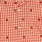 FLOSS RED CHECKED STRAWBERRY EMBROIDERED SHIRT