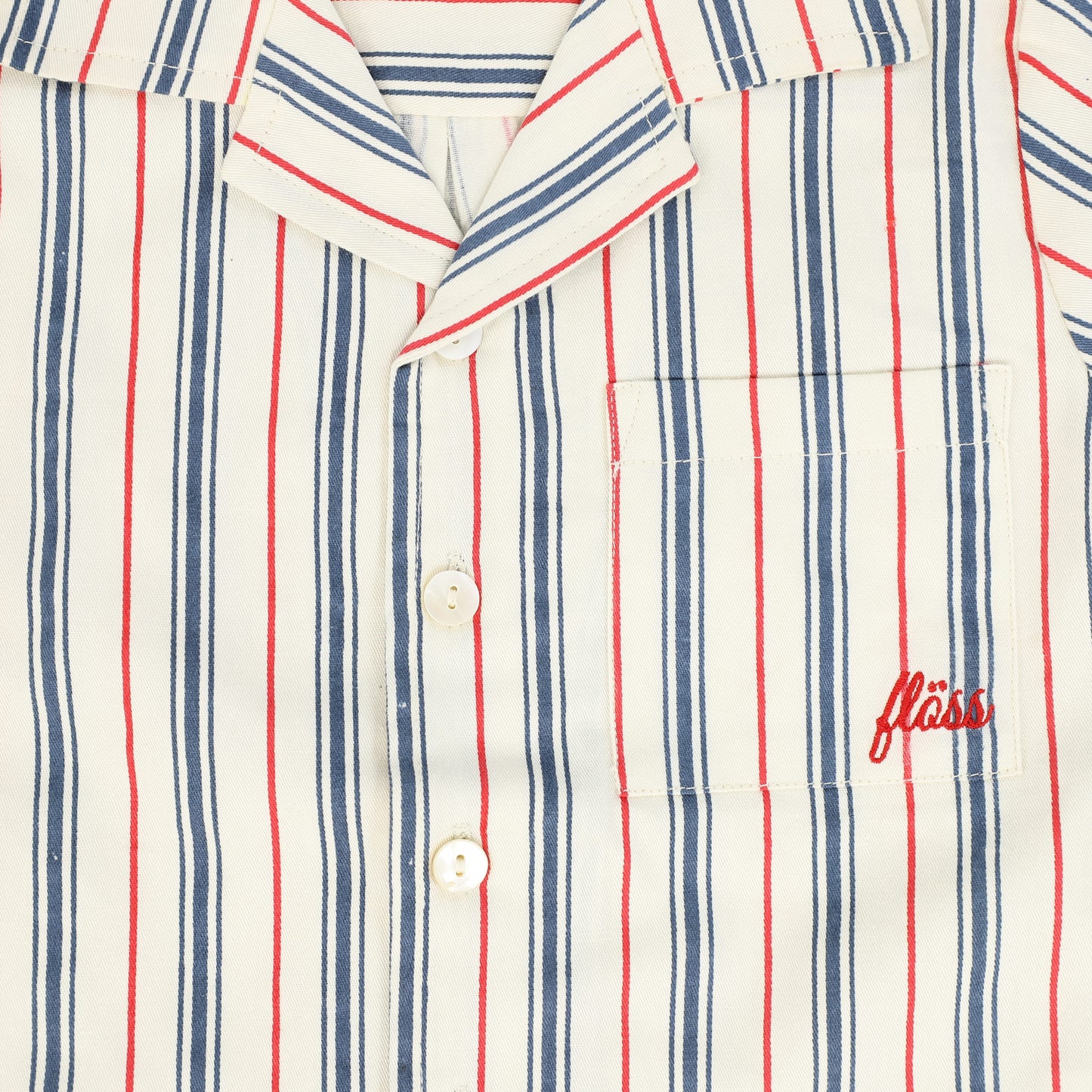 FLOSS NAVY/RED STRIPED COLLAR SHIRT