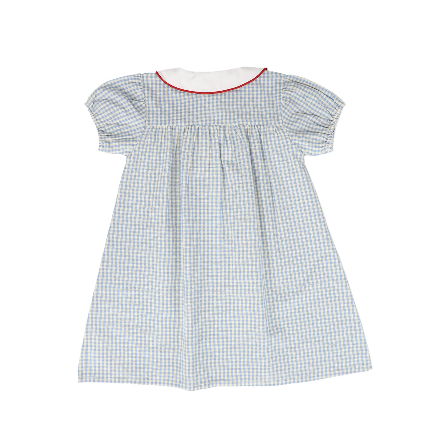 FLOSS BLUE GINGHAM TRIM COLLAR DRESS